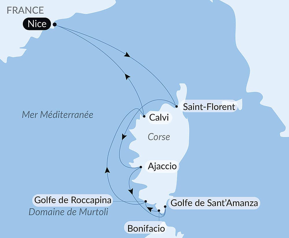 Rivages corses sous les voiles du Ponant null