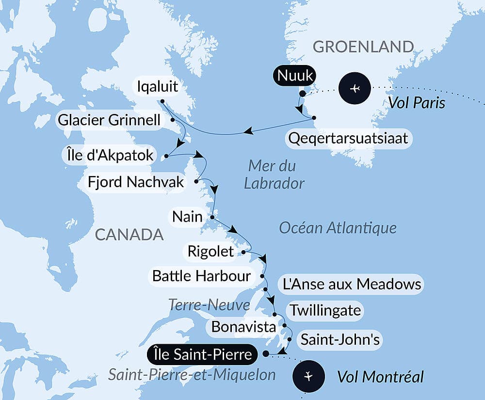 Des côtes sauvages du Groenland à la côte est du Canada null