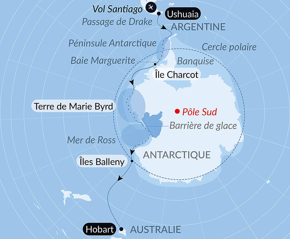 Entre deux continents, terres inexplorées occidentales d'Antarctique