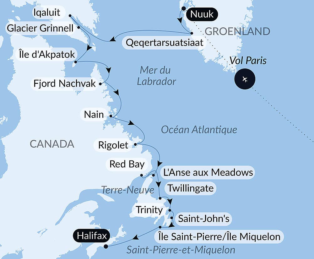 Des côtes sauvages du Groenland à la côte est du Canada null